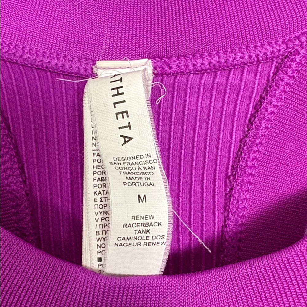 Athleta Magenta Racerback Ribbed Tank - Picture 3 of 5